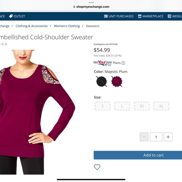 Thalia Sodi cold shoulder sweater in Plum US L - Picture 10 of 10